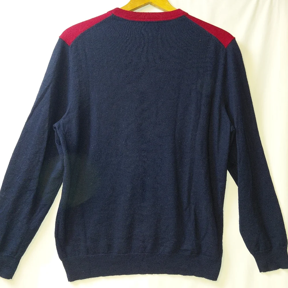 Club Room Merino Wool‎ Blend Fox Fair Isle Sweater Men's Sz Large Crewneck